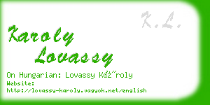 karoly lovassy business card